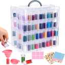Willinglong 4 Tier Diamond Painting Storage Containers with 208 Grids Diamond Art Storage Bead Organizer Painting Accessories DIY Art Jewelry Craft (Pink)