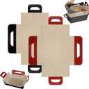 Upgraded Loaf Pan Liners with 4 Handles, 2 PCS Reusable Silicone Bread Sling, Bread Sourdough Baking Mat Non-Stick & Easy to Clean, Best Fits 9x5" or 1.5lb Loaf Pans, Black & Red