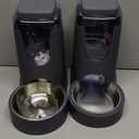 Automatic Cat Feeder and Water Dispenser with Stainless Steel Bowl Dog Gravity Food Feeder and Waterer for Small Medium Pets Puppy Kitten 1 Gallon x 2 (Charcoal gray3.8L*2)