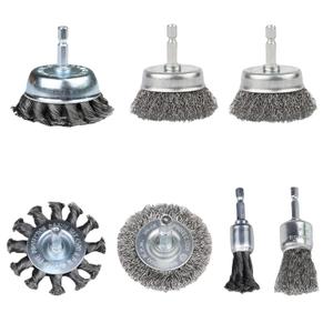 7 Pack Wire Brush for Drill, Carbon Steel Wire Wheel Brush, Cup Brush, Pen Brush Set with 1/4-Inch Hex Shank for for Cleaning Rust, Stripping and Abrasive