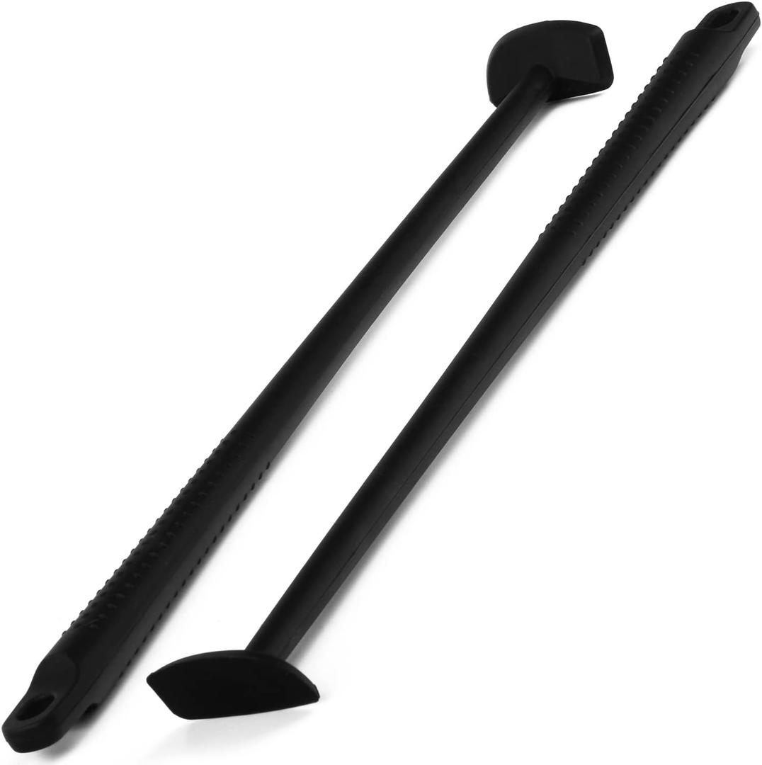 IMPRESA Silicone Blender Spatula & Jar Scraper - Extra Long Reach Blender Spatula - Under-Blade Food Processor Scraper - 14 Inch, Pack of 2, Black
