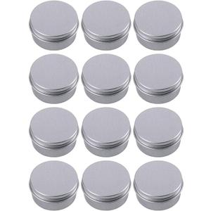 1 Ounce Aluminum Tin Jar Refillable Containers 30 ml Aluminum Screw Lid Round Tin Container Bottle 30 Pack for Cosmetic, Lip Balm, Cream