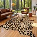 AROGAN Premium Leopard Print Rug 8x10 Feet, Machine Washable Faux Fur Cheetah Rug, Non-Slip Animal Print Hide Leopard Skin Area Rug for Bedroom Living Room Home Decor