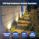 10W Dusk to Dawn Led Light 120V 3000K 1000lm Warm White Landscape Outdoor Spotlights with Photocell Sensor IP65 Waterproof Spot Lights for Yard Flag Garden Tree