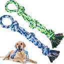 2 Pack Dog Rope Toys for Medium Large Breed, Nearly Indestructible Dog Chew Toys for Aggressive Chewers, Teeth Cleaning Chew Toys, Dog Tug Toy for Boredom, Dog Rope Toy for Aggressive Chewers