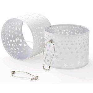 White Lamp Shades Set of 2, 13 x 13 x 10 inch (Medium Size), Drum Spider Lampshades with 8 inch Harp, Modern Fabric Lamp Shade for Table Lamp and Floor Lamp, Linen Cloth Lamp Cover, Assembly Required