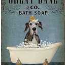 Dog metal tin sign great dane co.bath soap wash your paws funny poster bathroom living room room kitchen home art wall decoration plaque