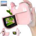 Microscope for Kids, 1000X Handheld Mini Portable Microscope with 8 Adjustable LED Lights, 2-Inch LCD Screen Pocket Microscope Camera for Toddlers-Education Christmas Birthday Gifts Toys for Girls (Pink)