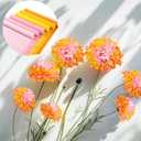 Gersoniel 57 Pcs Crepe Paper Flower DIY Kits 6 Rolls 35g Papel Crepe Sheets 50 Pcs Floral Iron Wire 10 Inch x 8 Feet 1 Roll 50 Meter for Birthday Party Wedding(Pink and Yellow Series)