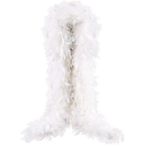 THARAHT Chandelle Feather Boa 19 Color- 38g/55g100g 2Yard Dancing Wedding Party Halloween Costume Decoration Feathers Boa (White)