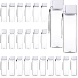 Olgaa 24 Pcs Water Bottle Bulk 16oz Kids Water Bottle Reusable Leak Portable Plastic Sports Drink Water Bottles With Handle Strap for Cycling Camping Hiking Gym Yoga (White)