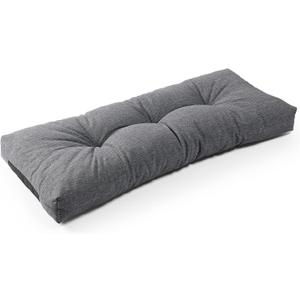 SUNROX LokGrip Non Slip Tufted Memory Foam Bench Cushion, FadeShield Water Resistant Durable Thicken Outdoor/Indoor Bench Seat Pads 48x16x4 inch, Heather Charcoal