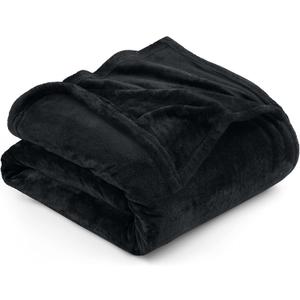 Utopia Bedding Fleece Blanket California King Size Black 300GSM Luxury Fuzzy Soft Anti-Static Microfiber Bed Blanket (102x96 Inch)