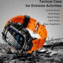 ULTIMAL Rugged Case with Band for Apple Watch 49mm,Compatible with Apple Watch Ultra 3/2/1, Military Grade Shockproof Bumper Cover for iWatch Tactical Band Men (49mm,Orange)