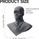 Ski Mask Winter Balaclava Warm Long Hem Full Face Mask for Men Women, Cold Weather Gear for Skiing Motorcycling (Gray)