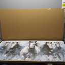 DUNHUANG ART Running Horses Canvas Wall Art - Equine Themed Galloping Animals in the Sand - Rustic Horse Decor for Living Room, Bedroom, Office 24"x48"