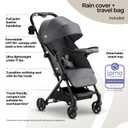 Mompush Lithe V2 Lightweight Travel Stroller, Compact Foldable Baby Stroller with Travel Bag, One-Hand Fold Stroller, Snack Tray, Mechanical Recline Seat, Airplane-Ready, UPF 50+ Canopy & Rain Cover