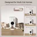 Automatic Cat Feeder for 3 Cats with Slow Feed, 6L Smart WiFi Pet Feeder, 2.4G & 5G Dual-Band, Battery Powered with 15-Day Battery Life, for Cats & Small Dogs (White)