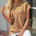 Saodimallsu Womens Cap Sleeve Sweater Top Summer Crew Neck Trendy Going Out Loose Knit Shirt (Black)