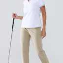 Women's Mid Rise Ankle Pants Golf Pants Women with Pockets Lightweight Activewear Lounge Pants (XX-Large, Ivory)