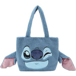 Lilo & Stitch Stitch Face Blue with 3D Ears 16" Plush shoulder bag large Tote Handbag