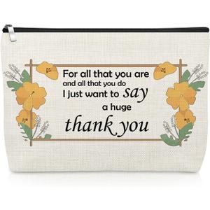 Thank You Gifts for Women Makeup Bag Appreciation Present Funny Thank You Gifts for Coworkers Best Friends Nurse Teacher Family Boss Cosmetic Bag Christmas Birthday Appreciation Travel Cosmetic Pouch
