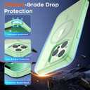 SUPFINE Magnetic for iPhone 13 Pro case, [Compatible with MagSafe][Clear Hard Back with Soft TPU Bumper][12FT Military Grade Drop Protection] Shockproof Phone Case,Clear ice Green