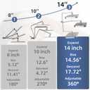 14" High Pressure Rain/Rainfall Shower Heads With Handheld Spray Combo (3+1 Settings & Built-in Power Wash Mode), Double/Dual Shower Head With Handheld - Height/Angle Adjustable(Polished Chrome)