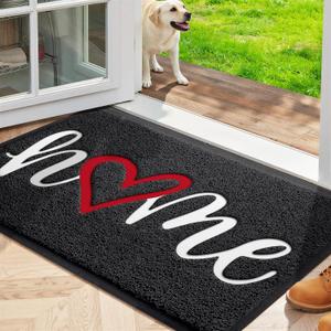 StepLively Door Mat Home Welcome Mats Outdoor and Indoor, Heavy-Duty Low-Profile Non-Slip Front Welcome Mat for Home Entrance, Outside Entry, Yard, Floor, Patio (30''x17.5'', Black) (1'6" x 2'6" (Rectangular))