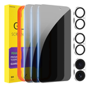 PEHAEL 2+2 Pack for iPhone 15 Pro Max Privacy Screen Protector with Camera Lens Protector Full Coverage AntiSpy Tempered Glass Film 9H Hardness Easy Installation Bubble Free [6.7 inch]