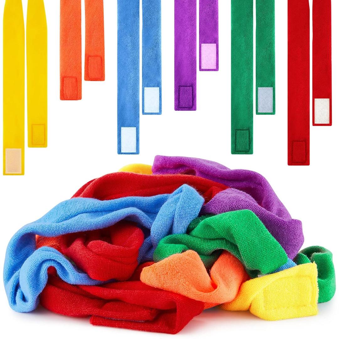 Henoyso 12 Pcs Chew Necklaces for Sensory Kids Soft Terry Cloth Sensory Chewy Necklace Oral Teething Reusable Band for Boys Girls (Vivid Color)