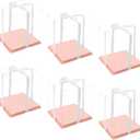 XININSUN pink clear cake box with ribbon,12x12x10inch tall cake boxes for tiered cake, transparent cake carrier, cake containers clear gift box for wedding, birthday, party(6pcs)