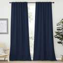 NICETOWN Window Treatment Blackout Curtains - (Navy Color) 52 inches W by 108 inches L Each Panel, Set of 2 Panels, Blackout Drape Panels for Nursery