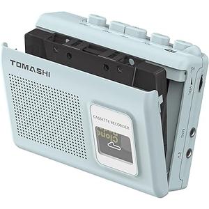 Portable Cassette Player Tape Recorder with Builtin Speaker,Microphone,Headphone Jack, 4.57 x 3.54 x 1.38inch (Blue)