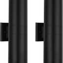 Cerdeco 18" Black Cylinder Outdoor Light Fixture,Up and Down Lights Outdoor