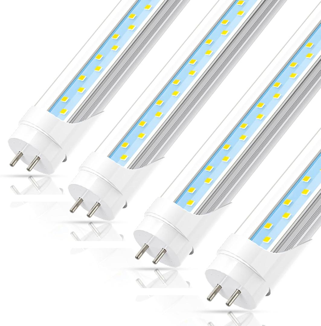 JESLED 2FT T8 LED Tube Light, 12W(30W Equivalent), 1680LM, 6000K, Ballast Bypass, 24 Inch F17T8 Fluorescent Bulb Replacement, Dual Ended, 24 Lighting Tube Fixture (4-Pack)