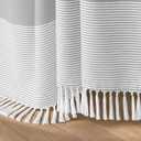 Farmhouse Shower Curtain Grey Cotton Shower Curtains for Bathroom with Striped Tassel 72 X 72