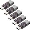 PNY 128GB Turbo Attach 3 USB 3.0 Flash Drive 5-Pack  Grey, P-FD128X5TBOP-MP, 100MB/s, Light-Weight Durable - Data Storage and Transfer