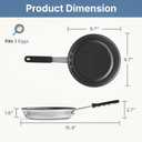 Sweetcrispy 8 Inch Non stick Small Frying Pan PFAS-Free Black Handle