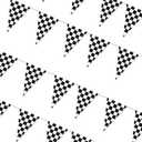 2 Packs Black and White Checkered Flags Race Car Driver Flag Theme Party Birthday Decorations Bbq Bar Hanging Accessories 60 Feet 48 Flags