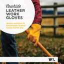 Wells Lamont Men's Slip-On HydraHyde Leather Work Gloves Water-Resistant, Breathable, Durable Ideal for Gardening, Landscaping, Ranching Heavy Duty Leather Work Gloves Saddletan, Medium