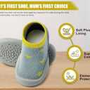 Baby Shoes Boys Girls First Walking Shoes Non Slip Soft Sole Sneakers Toddler Infant Babygirl Sock Shoes (Gray)