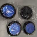 ACROPIX 70mm Dia 6 Clips Wheel Tyre Center Hub Caps Covers for Vehicle Black Gloss Blue - Pack of 4