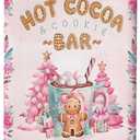 Joyline Vintage Pink Christmas Decor Gifts Rustic Hot Cocoa Cookies Bar Gingerbread Tin Sign for Home Farmhouse Kicthen Cafe Bar Wall Decor 8 x 12 inches (3237)
