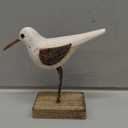 Morning View Wooden Sea Birds Decor Wood Seagull Statue Bird Figurines Seabird Statue Standing Seagulls Decorations Coastal Sculpture Nautical Beach Ocean Home Table Garden Yard Lawn Outdoor 4.1 Inch (Small)