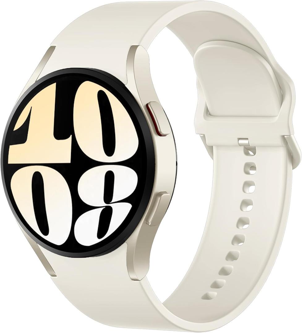 Maledan No Gap Bands Compatible with Samsung Galaxy Watch 7 6 5 4 FE Band 40mm 44m, Galaxy Watch 5 Pro Band 45mm/Watch 6 4 Classic 43mm 47mm 46mm 42mm, 20mm Soft Silicone Sport Wristbands Women Men