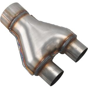 Y Pipe 3 Inch ID Single to 2 Inch ID Dual Exhaust Adapter Connector, T409 Stainless Steel, Overall Length: Approx. 10", Universal