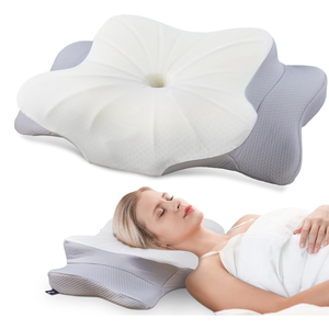 DONAMA Cervical Pillow for Neck and Shoulder,Contour Memory Foam Pillow,Ergonomic Neck Support Pillow for Side Back Stomach Sleepers with Pillowcase