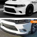 4pcs Front Bumper Lip Fit for Dodge Charger SRT 2015-2023,ABS Front Lower Chin Spoiler Splitter Diffuser Body Kit,Matte Black