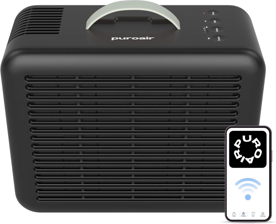 PuroAir Air Purifier 100i Smart HEPA Air Purifiers for Home Pets - Portable Small Air Purifier Filters up to 550 Ft of Pollutants, Smoke, Pollen, Dust - Room Air Purifiers for Bedroom, Baby, Office